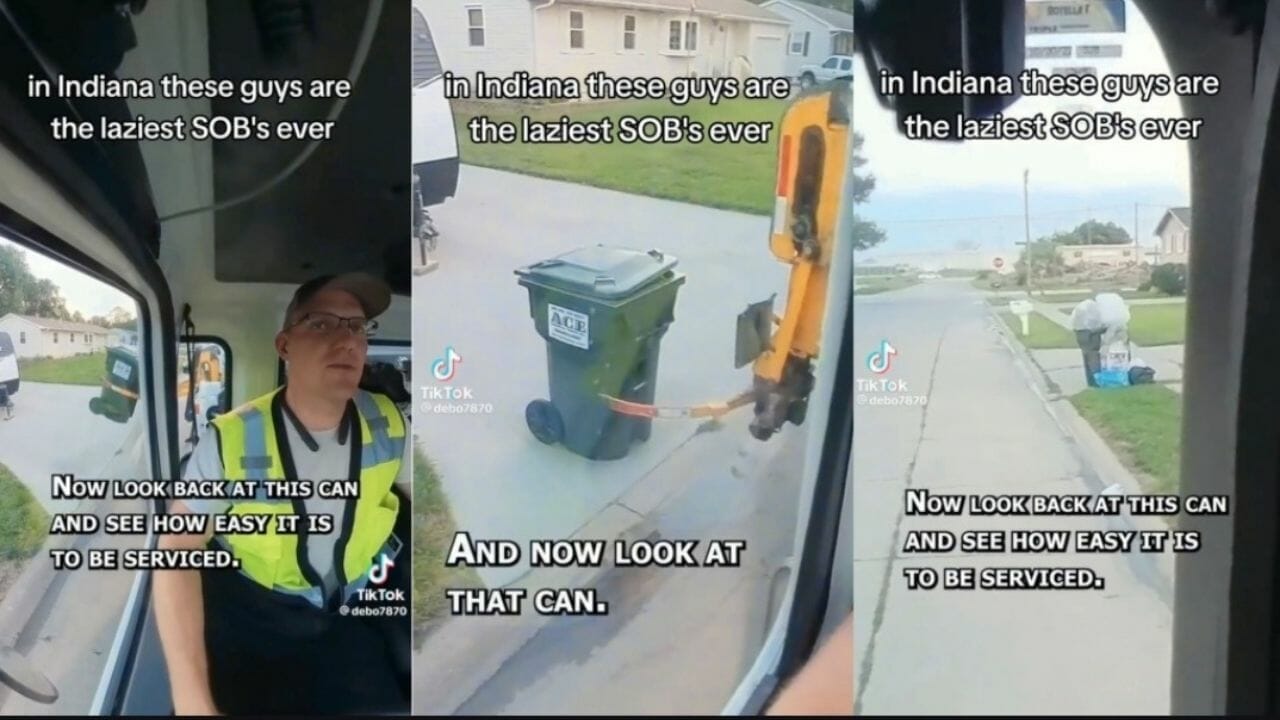 Sanitation Worker Expresses Frustration Labels Indiana Residents as Lazy While Dealing with Overflowing Trash Cans
